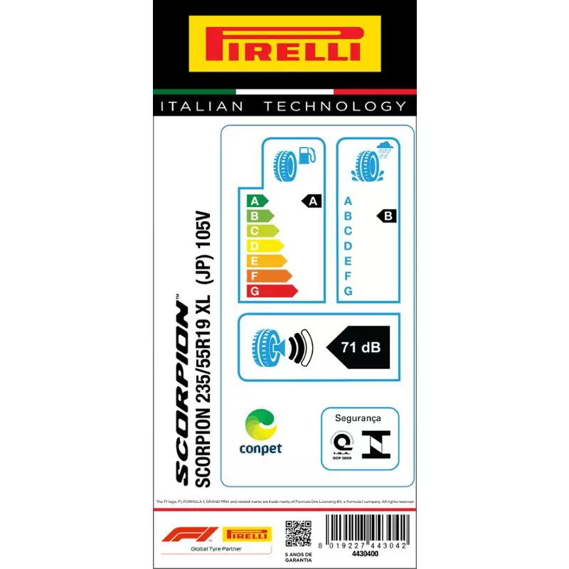Pneu 235/55R19 Scorpion 105V Xl (JP) Aro 19 Pirelli