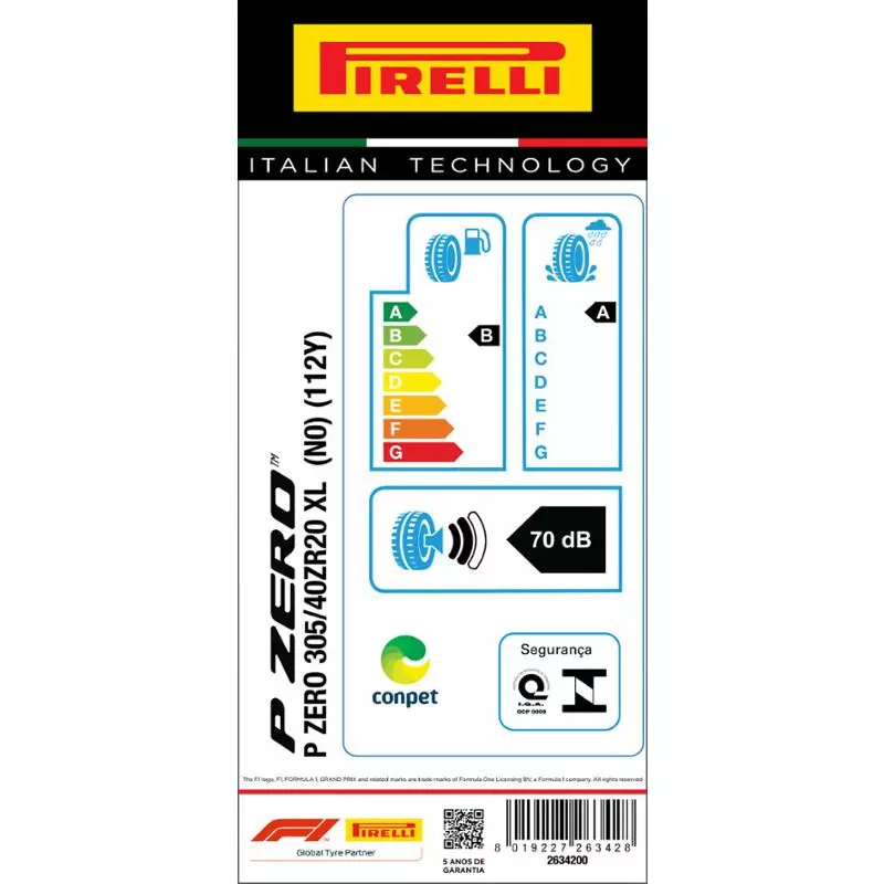 Pneu 305/40ZR20 P Zero 112Y Xl Aro 20 Pirelli Original Porsche