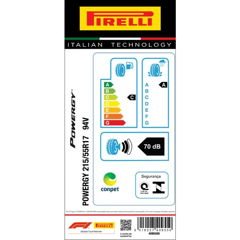 Pneu 215/55R17 Powergy 94V Aro 17 Pirelli