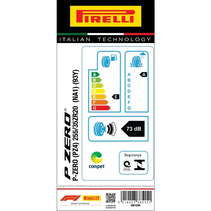 Pneu 255/35ZR20 P-Zero 93Y Aro 20 Pirelli Original Porsche