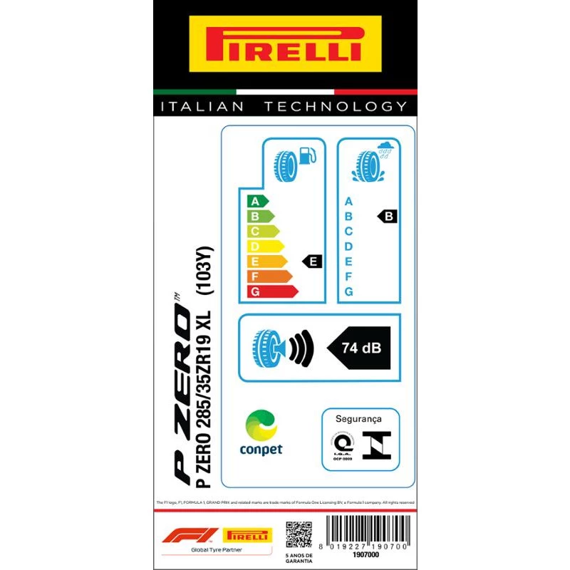 Pneu 285/35R19 P Zero 103Y Xl Aro 19 Pirelli