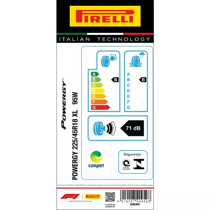 Pneu 225/45R18 Powergy 95W Aro 18 Pirelli
