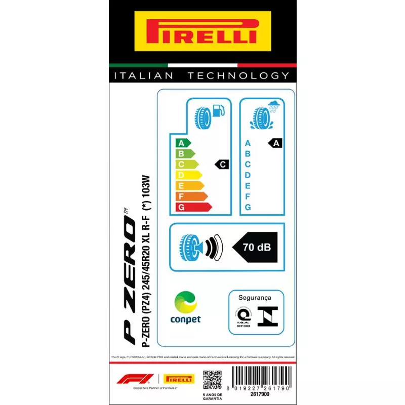 Pneu 245/45R20 P-Zero 103W Xl Run Flat S.C Aro 20 Pirelli