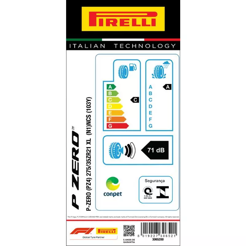 Pneu 275/35R21 P-Zero 103Y N1 PNCS Xl Aro 21 Pirelli