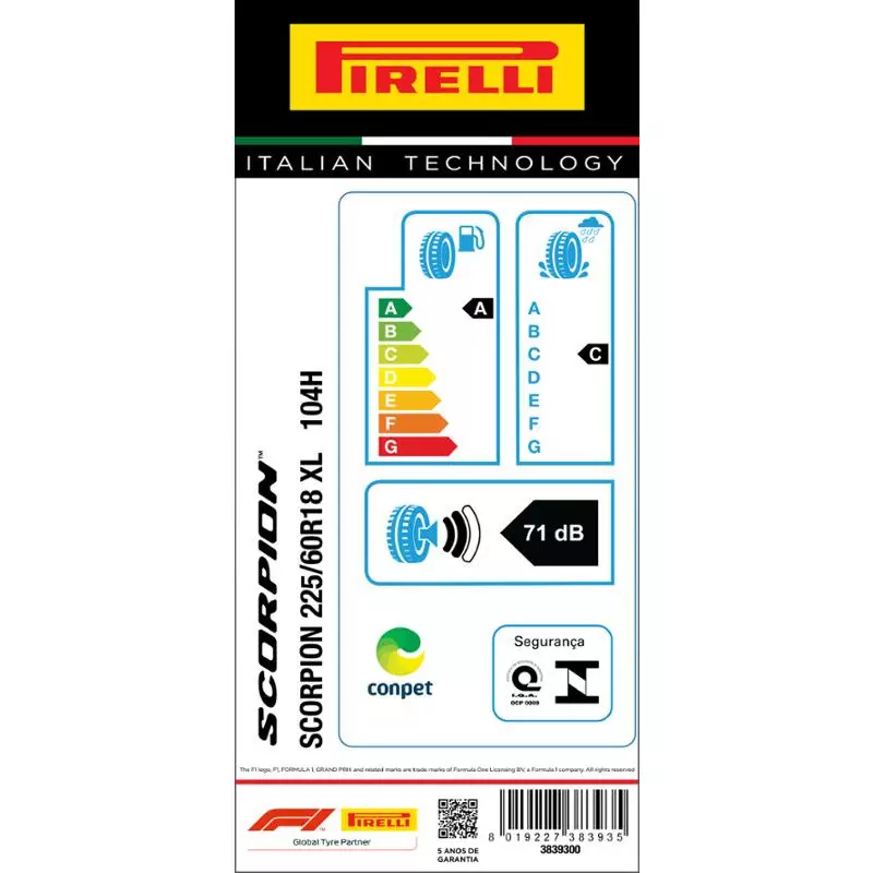 Pneu 225/60R18 Scorpion 104H Xl Aro 18 Pirelli
