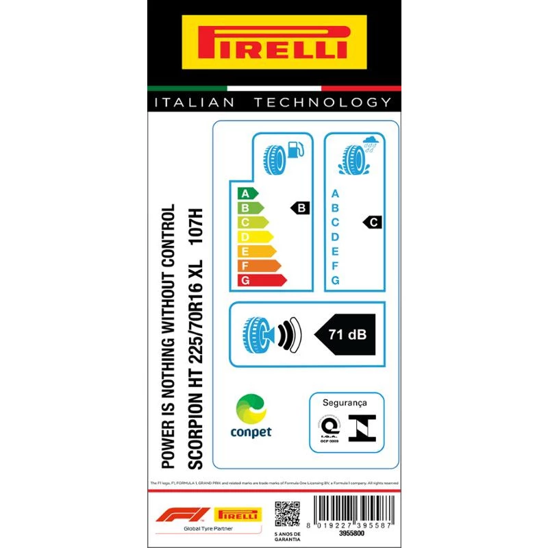 Pneu 225/70R16 Scorpion HT 107H Xl Aro 16 Pirelli