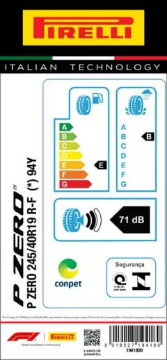 PNEU 245/40R19 P ZERO 94Y RUN FLAT ARO 19 PIRELLI Original BMW Série 5, 6