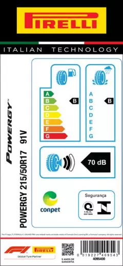 KIT 2 PNEUS 215/50R17 POWERGY 91V ARO 17 PIRELLI
