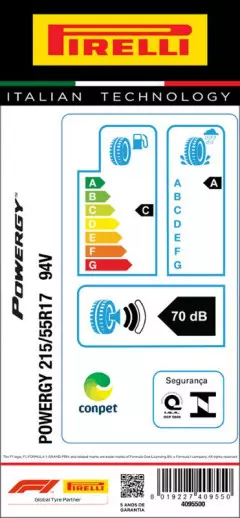 KIT 2 PNEUS 215/55R17 POWERGY 94V ARO 17 PIRELLI