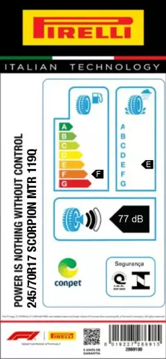 PNEU 245/70R17 SCORPION MTR 119Q ARO 17 PIRELLI