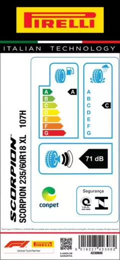 PNEU 235/60R18 SCORPION 107H XL ARO 18 PIRELLI