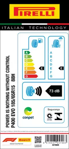 PNEU 185/65R15 P400 EVO 88H ARO 15 PIRELLI