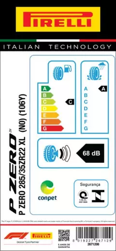 PNEU 285/35ZR22 P ZERO 106Y XL ARO 22 PIRELLI Original Porsche Cayenne