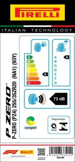 PNEU 255/35ZR20 P-ZERO 93Y ARO 20 PIRELLI Original Porsche 911