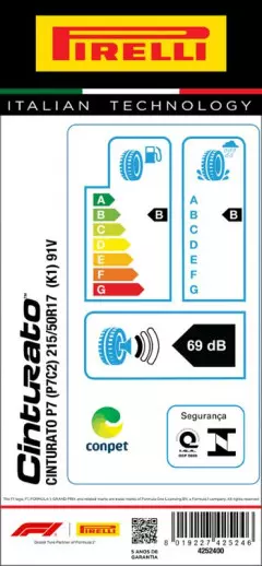 KIT 2 PNEUS 215/50R17 CINTURATO P7 (P7C2) 91V (K1) ARO 17 PIRELLI