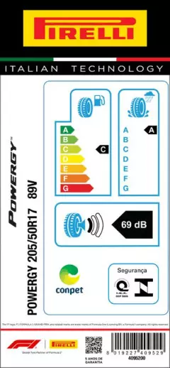 PNEU 205/50R17 POWERGY 89V ARO 17 PIRELLI