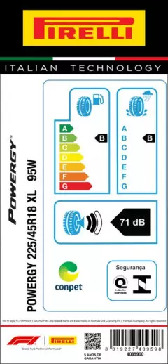 KIT 2 PNEUS 225/45R18 POWERGY 95W ARO 18 PIRELLI