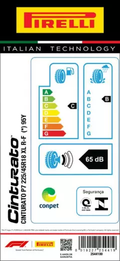 PNEU 225/45R18 CINTURATO P7 RUN FLAT 95Y ARO 18 PIRELLI Original Mercedes
