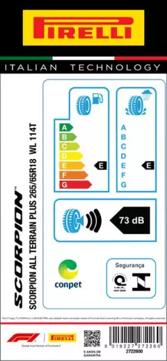 PNEU 265/65R18 SCORPION ALL TERRAIN PLUS 114T LETRA BRANCA ARO 18 PIRELLI