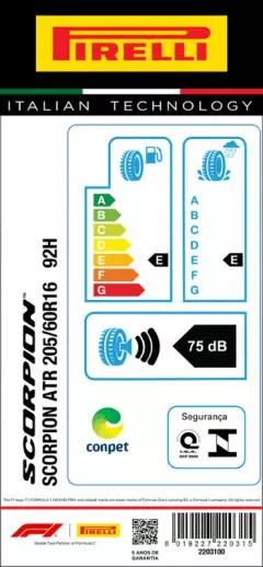 PNEU 205/60R16 SCORPION ATR 92H ARO 16 PIRELLI