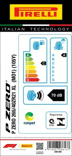 PNEU 265/40ZR21 P ZERO 105Y XL ARO 21 PIRELLI ORIGINAL MERCEDES GT 63 S