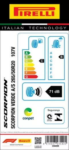 PNEU 265/50R20 SCORPION VERDE ALL SEASON 107V PIRELLI Original Jeep Grand Cherokee
