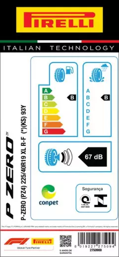 PNEU 225/40R19 PIRELLI P-ZERO RUN FLAT 93Y XL ARO 19 BMW 320i, Série 3, 4