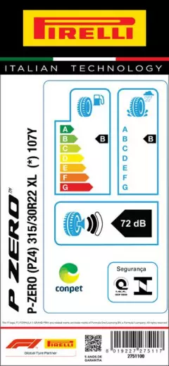 PNEU 315/30R22 P-ZERO 107Y XL ARO 22 PIRELLI Original BMW X5