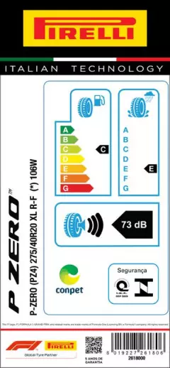 PNEU 275/40R20 P-ZERO 106W XL RUN FLAT ARO 20 PIRELLI Original BMW X4, X5, X6