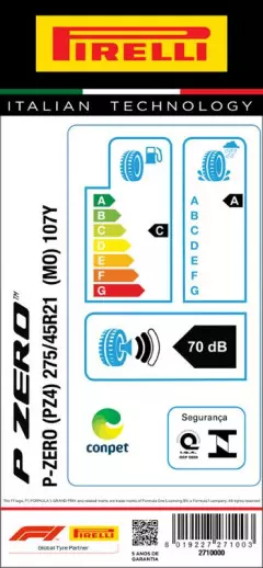 PNEU 275/45R21 P-ZERO 107Y S.C. ARO 21 PIRELLI ORIGINAL MERCEDES