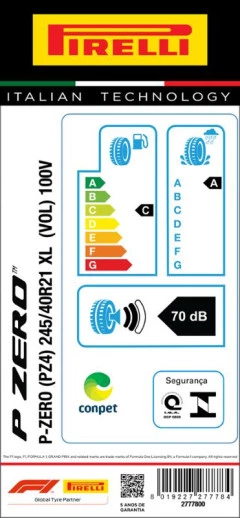 PNEU 245/40R21 P-ZERO 100V ARO 21 PIRELLI ORIGINAL VOLVO