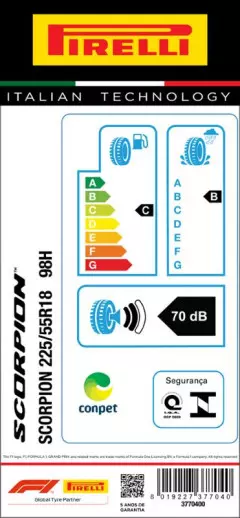 PNEU 225/55R18 SCORPION 98H ARO 18 PIRELLI