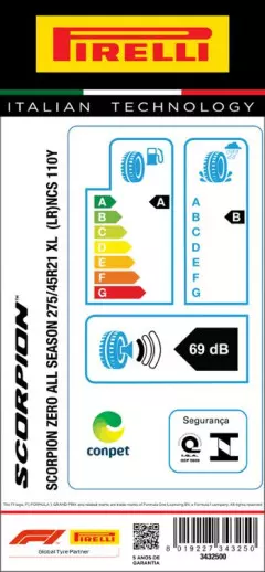 PNEU 275/45R21 SCORPION ZERO ALL SEASON 110Y PNCS ARO 21 PIRELLI Original Land Rover