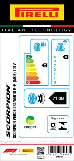 PNEU 235/55R19 SCORPION VERDE 101V RUN FLAT ARO 19 PIRELLI Original Mercedes