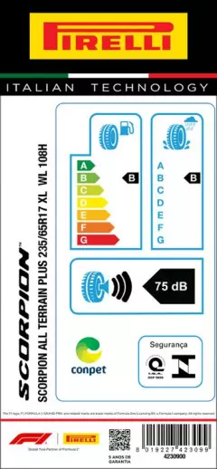 PNEU 235/65R17 SCORPION ALL TERRAIN PLUS 108H XL LETRA BRANCA ARO 17 PIRELLI