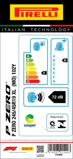 PNEU 245/45R19 P-ZERO 102Y XL (MO) S.C. ARO 19 PIRELLI -