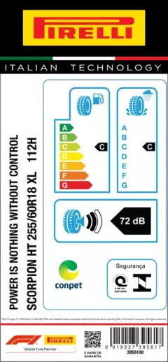 PNEU 255/60R18 SCORPION HT 112H XL ARO 18 PIRELLI