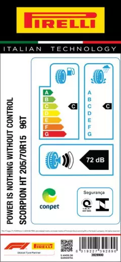 PNEU 205/70R15 SCORPION HT 96T ARO 15 PIRELLI