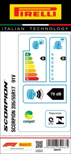PNEU 205/55R17 SCORPION 91V ARO 17 PIRELLI NIVUS, T-CROSS