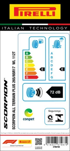 KIT 2 PNEUS 265/65R17 SCORPION ALL TERRAIN PLUS 112T LETRA BRANCA PIRELLI Original Ford Ranger