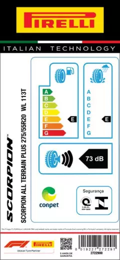 PNEU 275/55R20 SCORPION ALL TERRAIN PLUS LETRA BRANCA 113T ARO 20 PIRELLI
